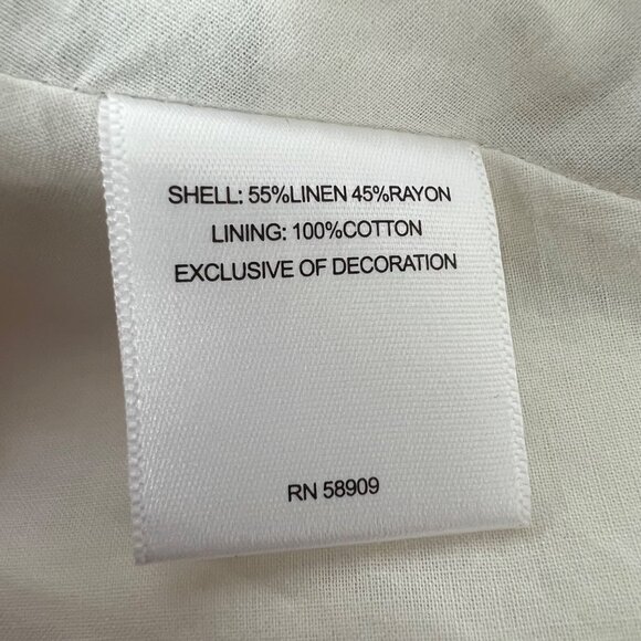 A Loves A Womens Floral Linen Blend Mini Dress Green Cream Sleeveless size 4 - Picture 10 of 13